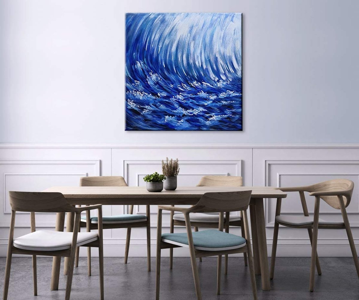 Quadro Pintura Tela emoldurado Decoração 5327: 130cm (A) x 130cm (L) - 5