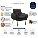 Ver imagem 7 de Conjunto de Sofá e Poltrona 2 Lugares 140cm Preto Suede Porto Estofados