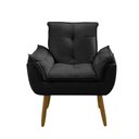 Ver mais imagens de Conjunto de Sofá e Poltrona 2 Lugares 140cm Preto Suede Porto Estofados