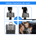 Ver imagem 6 de Kit Bolsa Pet Expansivel Transporte Viagem Cachorros e Gatos Cinza e Cinto de Segurança - Duke & Dix
