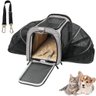 Kit Bolsa Pet Expansivel Transporte Viagem Cachorros e Gatos Cinza e Cinto de Segurança - Duke & Dix - 1