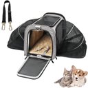 Ver imagem 1 de Kit Bolsa Pet Expansivel Transporte Viagem Cachorros e Gatos Cinza e Cinto de Segurança - Duke & Dix