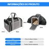 Kit Bolsa Pet Expansivel Transporte Viagem Cachorros e Gatos Cinza e Cinto de Segurança - Duke & Dix - 2