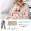 Ver imagem 5 de Kit Bolsa Pet Expansivel Transporte Viagem Cachorros e Gatos Cinza e Cinto de Segurança - Duke & Dix