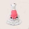 Vestido Malha Rosa E Saia Listrada Tam 0 - Para Cachorro - 3
