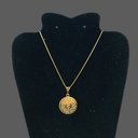 Ver imagem 4 de Colar Corrente Oração Ave Maria Aço Inox Dourado Armazém Católico