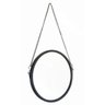 Espelho Decorativo Redondo Preto de Metal Alça Corrente 28cm - 1
