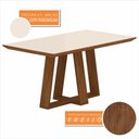Ver imagem 3 de Mesa Sion 1,60 com 6 Cadeiras Sextavada Freijó/off/corino Branco - M.a Freijó/off Premium/corino