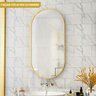 Espelho Oval com Moldura Alumínio Dourada 130x45cm - 5