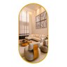Espelho Oval com Moldura Alumínio Dourada 130x45cm - 4