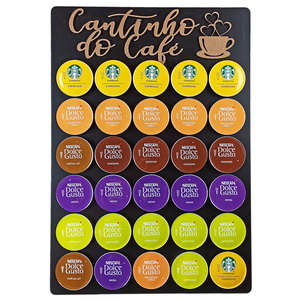 Porta Cápsulas Café 30x40 Dolce Gusto - Preto - Cantinho do Café 30 Cápsulas