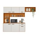 Ver imagem 4 de Armário Cozinha Suspensa Compacta Completa Manu 6 Portas 1 Gaveta Freijo Off White Poliman