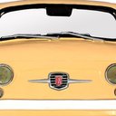 Ver imagem 1 de Espelho Frente Fiat 500 Amarelo Gancheira Oldway 62x54 cm
