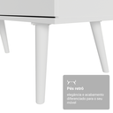 Ver mais imagens de Kit 2 Peças com Escrivaninha em L 3 Gavetas e Armário Multiuso com Vidro Branco Madesa