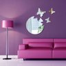 Espelho Decorativo Acrílico - Círculo e Borboletas - 1