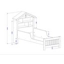 Ver imagem 5 de Cama Solteiro Montessoriana Princesa Meninas Grade Proteção Prateleiras com Colchão Cor Branco/rosa