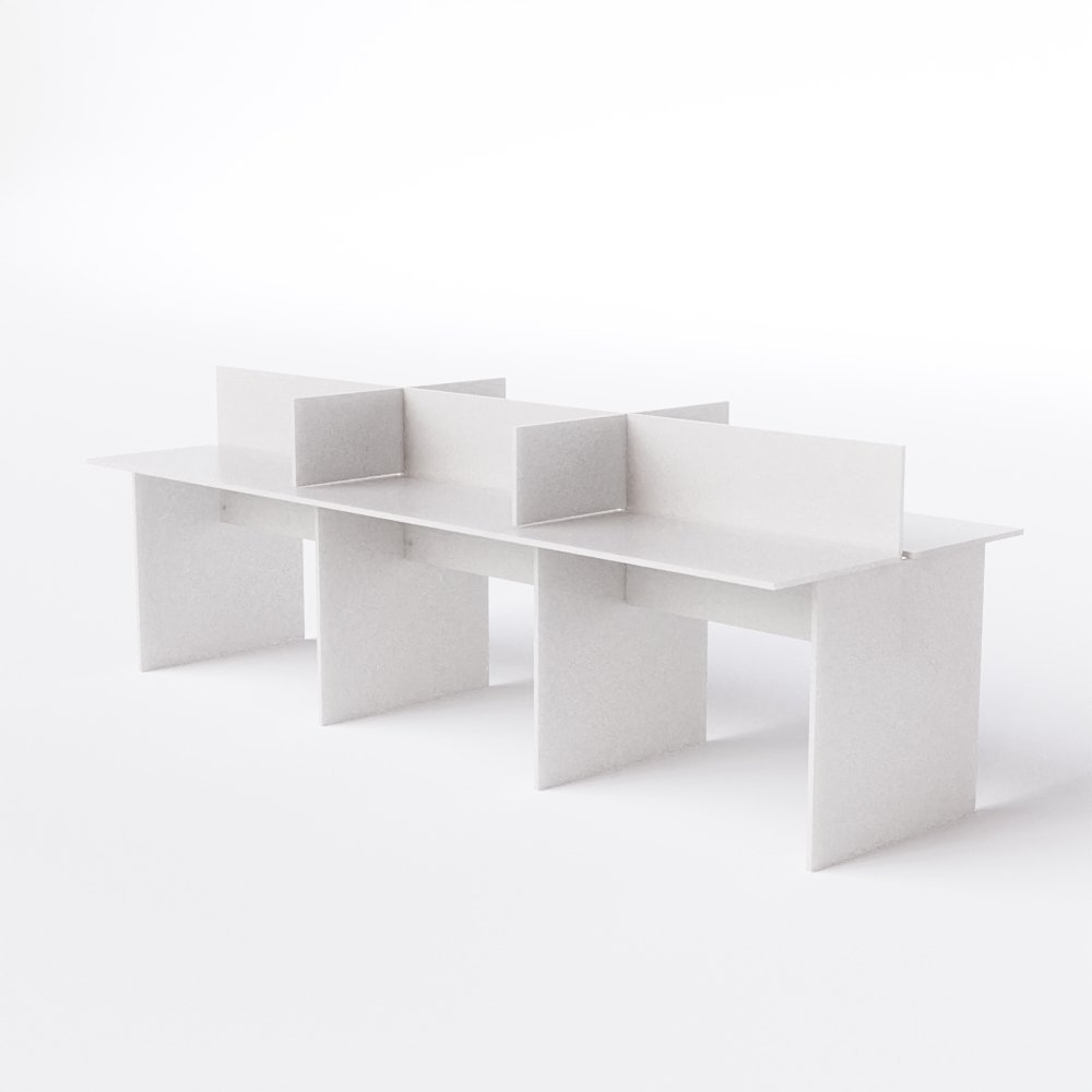 Bancada de Trabalho 6 Lugares Cor:bianco