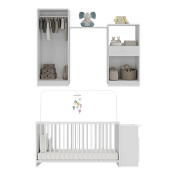 Quarto Infantil com Berço Cômoda Olívia Multimóveis Branco - 5