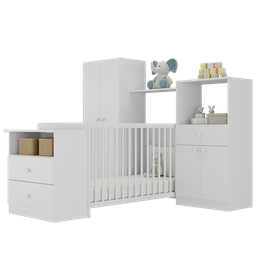 Quarto Infantil com Berço Cômoda Olívia Multimóveis Branco - 2