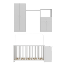 Quarto Infantil com Berço Cômoda Olívia Multimóveis Branco - 6