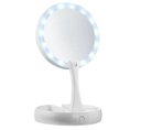 Ver imagem 1 de Espelho Dobrável LED Iluminador Mesa Maquiagem Portátil Aume