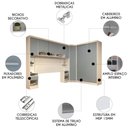 Ver imagem 2 de Guarda Roupa Queen Modulado Cp07 Taiga Branco/grey L01 - Mpozenato