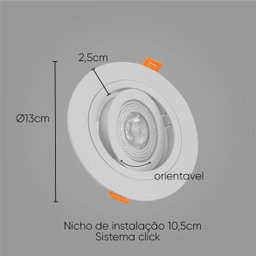 Spot Embutir Redondo Conecta Branco p/PAR20 DL152PAR20W Bella St2746 - 2