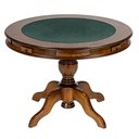 Ver imagem 1 de Mesa de Jogos Redonda Tampo Reversível Gavetas e Porta Copos 140cm M04 Imbuia - Lyam Decor