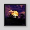 Quadro Fotografia Lua ao Anoitecer - 20x20cm - Moldura Caixa Preto - 1
