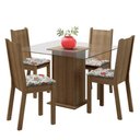 Ver imagem 2 de Conjunto Sala de Jantar Madesa Maya Mesa Tampo de Vidro com 4 Cadeiras - Rustic/floral Hibiscos