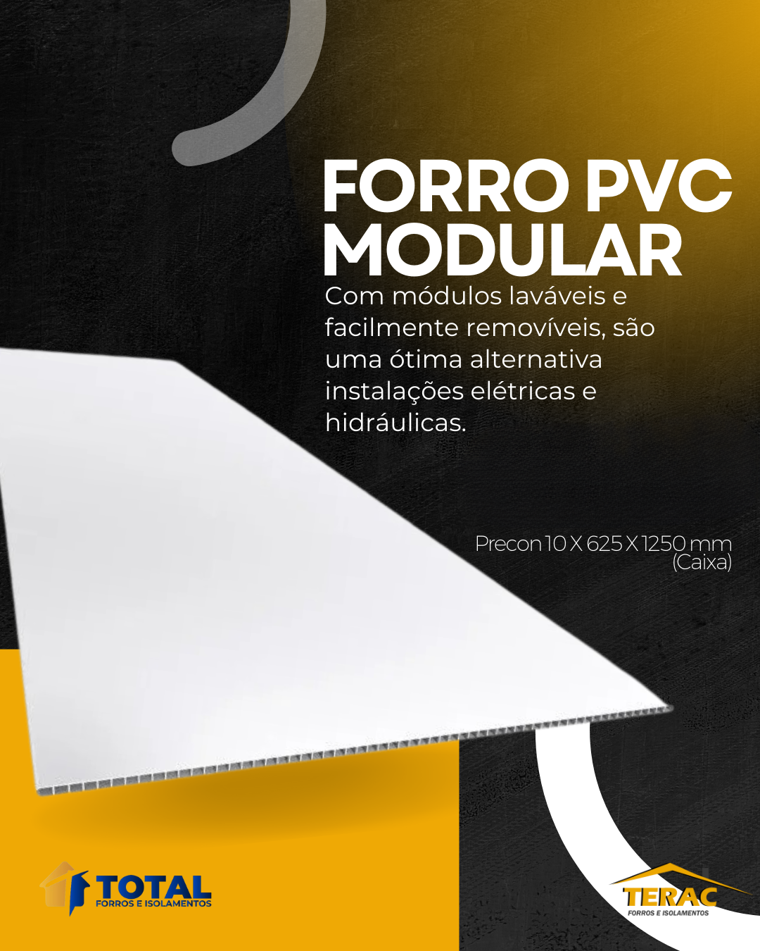 Forro de Pvc Modular / Removível 1250 X 625 X 10mm C/ 13 Pçs Branco - Plasbil - 2