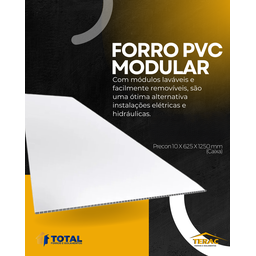 Forro de Pvc Modular / Removível 1250 X 625 X 10mm C/ 13 Pçs Branco - Plasbil - 2