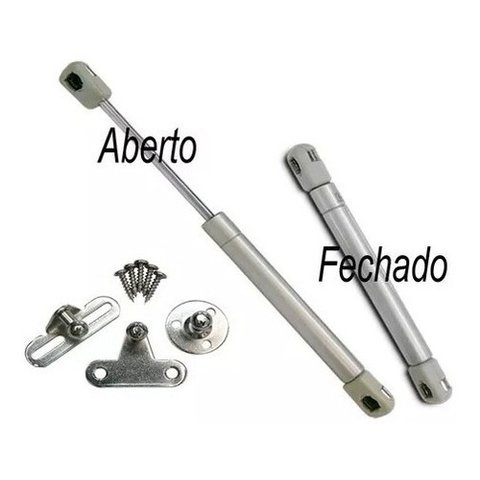 Pistao para Móveis a Gas 10kgs (100N) Abertura P/Cima 3 Peças