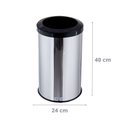 Ver imagem 2 de Lixeira Aço Inox Com Aro Plástico Lixo Reciclável Cozinha 20 Litros - Preto