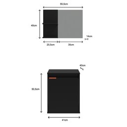 Kit Gabinete para Banheiro com Cuba e Espelheira Box Branco com Cobre - 7