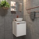 Ver imagem 3 de Kit Gabinete para Banheiro com Cuba e Espelheira Box Branco com Cobre