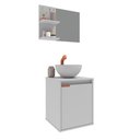 Ver imagem 1 de Kit Gabinete para Banheiro com Cuba e Espelheira Box Branco com Cobre