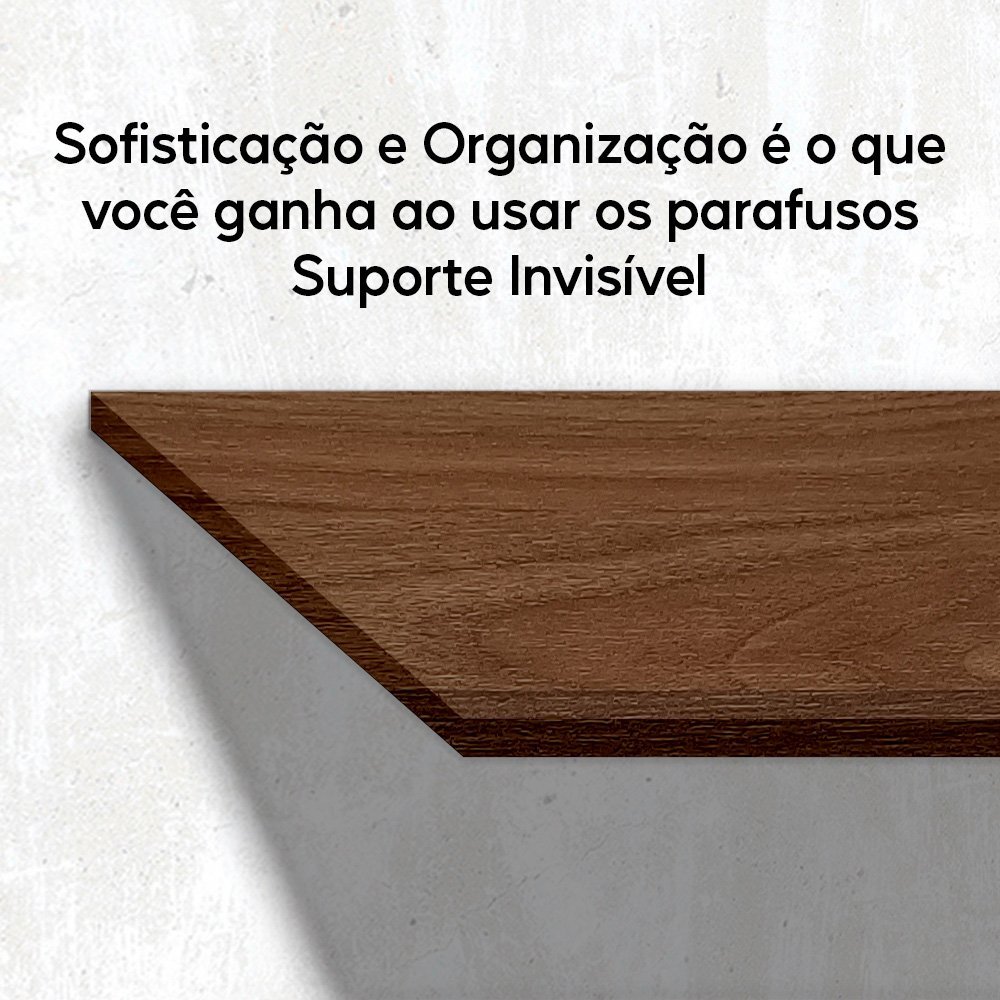 Kit 3 Prateleiras Cor Madeira Mdf 30x20 Suporte Invisível Arte na Arte Prateleira Suporte invisível - 10