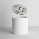 Ver imagem 2 de Lixeira Decorada Branca com Borboleta Verde