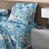 Jogo De Lençol Algodão King Estampado 4 Peças Patchwork Azul - 2