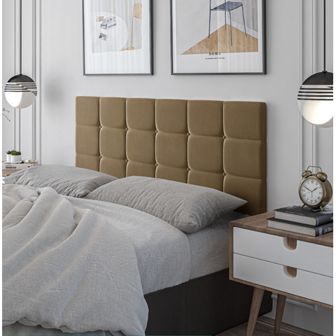 Cabeceira Painel Estofada Casal 1,60x55 Dobrável Nicole Bege