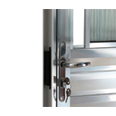 Ver imagem 3 de Porta Social com Postigo Vidro Boreal Alumínio Brilhante - Linha 25 - 210cm - 80cm - Direito