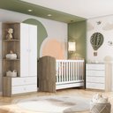 Ver imagem 1 de Quarto de Bebê Completo Dominó 2 Portas 6 Gavetas Rústico/branco - Pnr Móveis