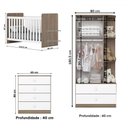 Ver imagem 4 de Quarto de Bebê Completo Dominó 2 Portas 6 Gavetas Rústico/branco - Pnr Móveis