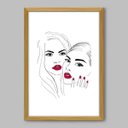 Ver imagem 1 de Quadro Caras e Bocas Carmim - 45x30cm - Moldura Caixa Madeira