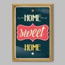 Quadro Frase Home Sweet Home - 45x30cm - Moldura Caixa Madeira - 1