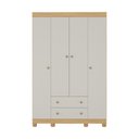 Ver imagem 7 de Guarda-roupa Infantil 122cm 4 Portas e 2 Gavetas Allegra Multimóveis Mp4443 Madeirado/off White