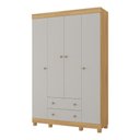 Ver imagem 2 de Guarda-roupa Infantil 122cm 4 Portas e 2 Gavetas Allegra Multimóveis Mp4443 Madeirado/off White
