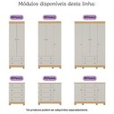 Ver imagem 6 de Guarda-roupa Infantil 122cm 4 Portas e 2 Gavetas Allegra Multimóveis Mp4443 Madeirado/off White