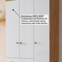 Ver mais imagens de Quarto de Bebê Guarda Roupa Berço Minicama 4 em 1 Levy MDF Espresso Móveis Amêndoa/Branco Brilho